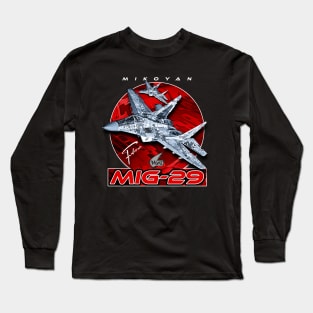 MIG-29 Soviet Union  Air Superiority Jet Fighter Long Sleeve T-Shirt